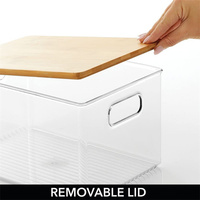 Organisateur de paquets, bocaux, Snacks, pâtes, en plastique transparent, armoire de cuisine empilable, boîte de rangement des aliments avec poignées et Bam