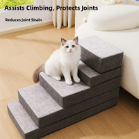 Escalier pour chien triangulaire de luxe en mousse à mémoire de forme et coton, marches souples pour animaux de compagnie, housse amovible et lavable pour lit ou canapé surélevé