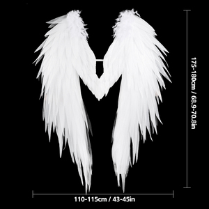Whosale piumaggio bianco piume artificiali <span class=keywords><strong>ali</strong></span> per la decorazione di nozze Cosplay carnevale di Halloween decorazioni Festive - Product Image 3