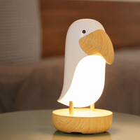 Lampe de table créative portable en ABS en forme d'oiseau avec haut-parleur LED pour chambre à coucher et utilisation nocturne