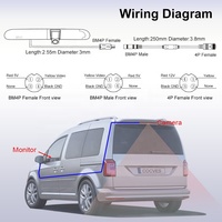Peugeot Expert /Citroen Space Tourer/Toyota ProAce Vans HD étanche IP69K caméra de recul Van troisième caméra de feu stop