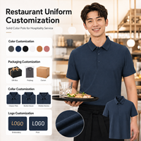 Polo uni personnalisé avec logo OEM pour restaurant, uniforme de travail pour hommes, vente en gros, personnel de service alimentaire