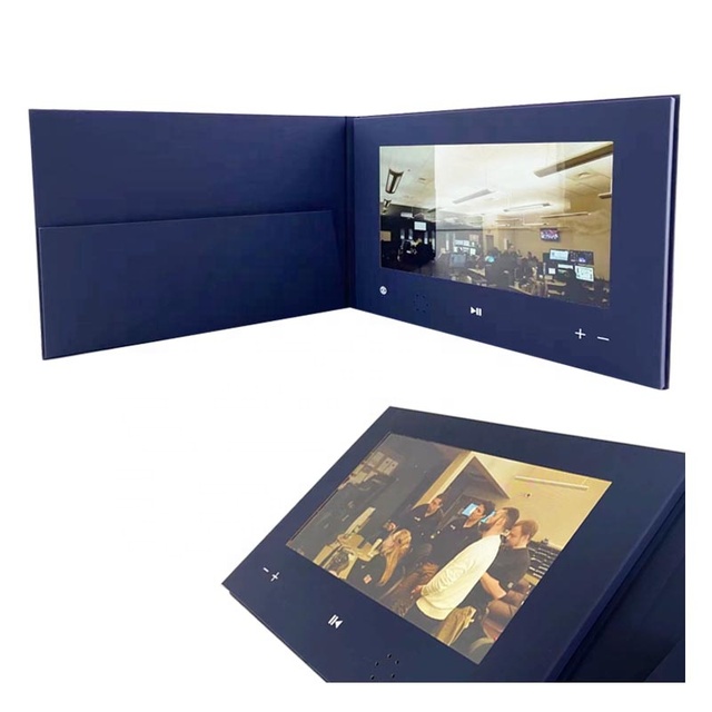 Custom 4.3 5 7 10 Inch LCD Screen Video Brochure Book for Greeting Gift Invitation Business Card Marketing Hard Cover in Stock