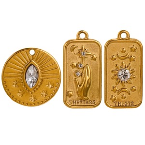 Ciondolo di gioielli in acciaio inossidabile con strass fai da te creazione di gioielli con motivo a forma di luna di tarocchi - Product Image 5
