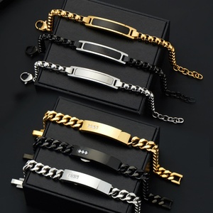Wholesale Manufacturer New Design Men's Hypoallergenic Stainless Steel Chain <b>Bracelet</b> <b>Gold</b> Plated <b>and</b> Trendy for Gift Occasions - Product Image 2