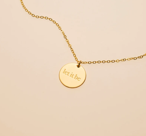Moda Acero inoxidable 18K PVD chapado en oro joyería Power Word personalizado grabado inicial moneda encanto inspirador collar - Product Image 6