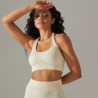 Fitness dames filles course Gym Yoga soutien-gorge hauts Logo personnalisé vêtements de sport rembourrage sport Yoga bleu Jogging Gym soutien-gorge