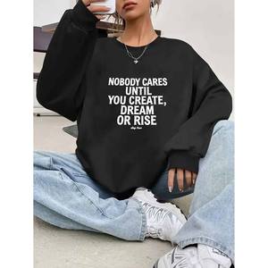 เสื้อเชิ้ตคอกลม <span class=keywords><strong>NOBODY</strong></span> CARES Until YOU CREATE DREAM เสื้อเชิ้ตลำลองแขนยาวสำหรับฤดูหนาวพิมพ์ลายธีมต่างๆ - Product Image 2