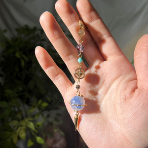 Péndulo <span class=keywords><strong>de</strong></span> Cianita Natural en Esfera, Cristal Curativo, Adivinación, Magia, Brujería, Reiki, Reloj para Metafísica, Regalos - Product Image 2