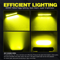 Barre lumineuse LED fine de 12 pouces à faisceau spot jaune de 50W pour pare-chocs de voiture 4x4