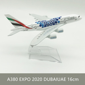 Cadeau promotionnel - Jouets en alliage moulé sous pression - Modèles d'avions Airbus A380 à l'échelle 1:400 - 16 cm - Métal avec design personnalisé - Product Image 1