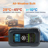 Chargeur de batterie 12V/24V 10A 5A, chargeur de réparation à impulsions pour batteries au plomb-acide, chargeur de batterie au lithium fer rouge CE pour motos et voitures