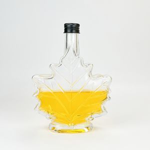 Noel düğün hediyesi 50ml 100ml 8oz akçaağaç şekli kristal cam likör şişesi vida ile Metal kapak saf şurup şarap viski için - Product Image 4