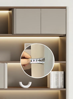 Meuble de rangement de bureau haut de gamme Yongxin, armoire à dossiers en bois écologique à émissions équivalentes à l'E0, avec bande LED, sur pied