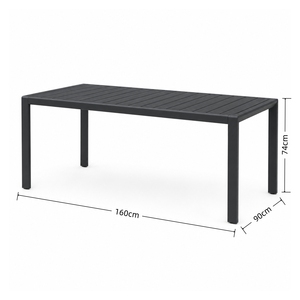 Garden Patio Furniture <b>Balcony</b> Waterproof Aluminum Teak Armrest Chair Dining Sets Outdoor Dinning <b>Table</b> and 6 Chair Set Garden P - Product Image 2