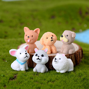 Figurines en résine de chien miniature mignonnes, miniatures d'animaux de dessin animé, breloques de chiot, ornements pour décorations de paysage, accessoires de bricolage - Product Image 4