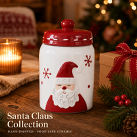 Boîte en céramique de Noël avec couvercle, 3 tailles, décorations en relief de Père Noël, rennes et sapin de Noël, pot de rangement pour biscuits, bonbons, cadeaux, décoration de la maison