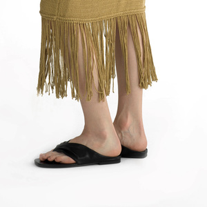 Chanclas de Verano de Diseño Sueco, Resistentes, de Cuero Genuino, con Punta Cuadrada, para Exteriores - Product Image 2