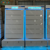 Vitrine d'exposition pour téléphones portables YOUYUAN, design moderne, avec éclairage LED et présentoir mural en MDF pour magasins de détail et centres commerciaux