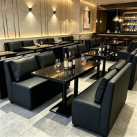 Ensemble table et chaises de bar moderne et minimaliste, banquette rembourrée pour café, mobilier de bar solide