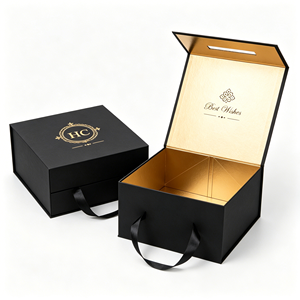 Matte Black Foldable <b>Magnetic</b> <b>Gift</b> <b>Box</b> for Handbag Packaging Custom Printed Rigid Paper Luxury Packaging <b>Box</b> - Product Image 6