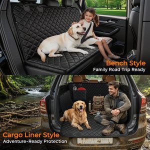 Housse de siège auto pour chien de luxe kaki 600D Oxford, ajustement universel, imperméable, avec rabats latéraux et fermetures éclair, toutes saisons - Product Image 6