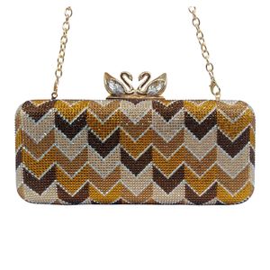 Pochette de soirée pour femme avec strass, sac à main scintillant avec chaîne perlée pour mariage, rendez-vous et événements - Product Image 5