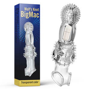 Extenseurs de pénis en silicone texturé cristallin à points, audacieux et agrandi avec vibration - Product Image 2