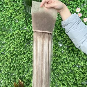 Parrucca Frontale in Pizzo 13X4 Trasparente con <span class=keywords><strong>Capelli</strong></span> Umani per Donne, Liscio <span class=keywords><strong>Naturale</strong></span>, <span class=keywords><strong>Capelli</strong></span> Veri Remy, Riflessi <span class=keywords><strong>Biondo</strong></span> Cenere - Product Image 3