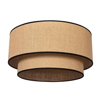 Plafonnier contemporain en tissu de lin fait à la main, lampe suspendue à Double abat-jour pour la décoration de la maison