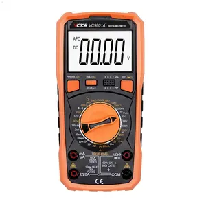 VICTOR 9801A + Multimeter Digital Rentang Manual Multimeter dengan Frekuensi Kapasitansi Arus Voltase