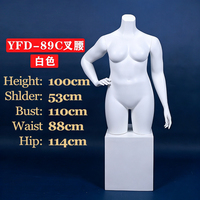 Mannequin femme grandeur nature en fibre de verre blanc, grande taille, poitrine généreuse, pour présentation de mode