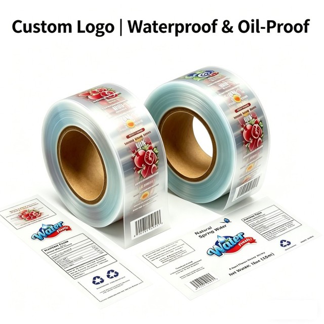 Custom BOPP Labels | Waterproof Oil-Proof Stickers for Beverage Juice Bottles Eco-Friendly with Barcode OEM Accepted