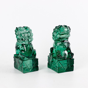 Juego <span class=keywords><strong>de</strong></span> 2 Figuras <span class=keywords><strong>de</strong></span> León Verde <span class=keywords><strong>de</strong></span> Resina Transparente Personalizadas, Decoración Feng Shui <span class=keywords><strong>de</strong></span> la Suerte, Leones Guardianes Chinos - Product Image 6