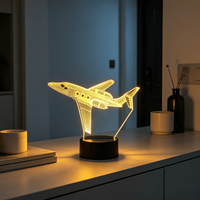 Cadeau créatif pour enfants, veilleuse 3D, modèle d'avion, lumière LED tactile colorée