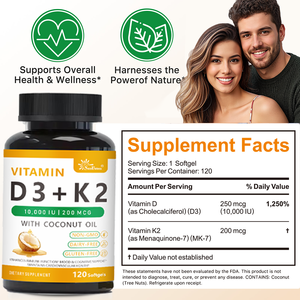 Cápsulas Macias D3+K2 com Óleo de Coco para Atacado Global. Aumenta a Imunidade e Apoia a Saúde Cardiovascular. Suplemento Alimentar - Product Image 5