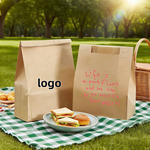 Factory Custom logo Wholesale Bread Popcorn <b>Cookies</b> Oil-proof Packaging Tinfoil Pasted Kraft Paper <b>Bag</b> with clear Window - Product Image 3