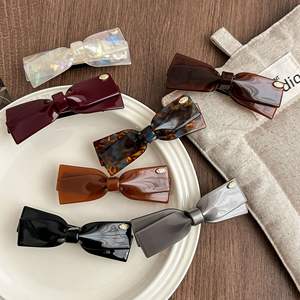 フランスの絶妙な弓マルチカラー春クリップアセテート素材女の子のための髪バレット - Product Image 1