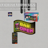 Barre d'affichage LED matricielle programmable Bluetooth pour café, contrôle sans fil par application, bannière numérique DIY, écran LED flexible, OEM, intérieur, ouvert