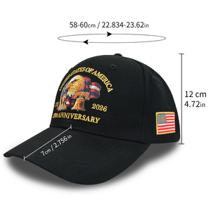 Casquette réglable rétro délavée <span class=keywords><strong>pour</strong></span> le 250e anniversaire des États-Unis, avec motif Aigle <span class=keywords><strong>chauve</strong></span>, en tissu standard, style patriotique américain - Product Image 2