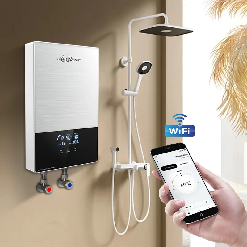 Touch Control WIFI tuya app 12kw chuveiro aquecedor de água elétrico quente instantâneo para Cozinha Banheiro