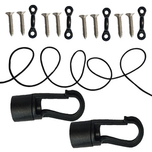 Crochets de remorquage avec corde élastique de 2M, ensemble de crochets doubles, kit de montage en acier pour filet de rangement de kayak - Product Image 2