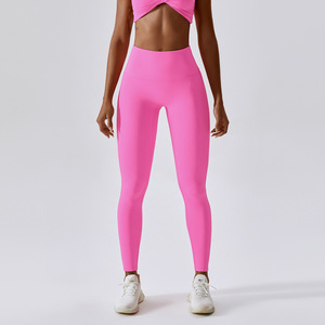 Leggings de Yoga para Mujer, Cintura Alta, Color Durazno, Diseño Transpirable con Costura en V Profunda, para Gimnasio, Fitness <span class=keywords><strong>y</strong></span> Entrenamiento - Product Image 6