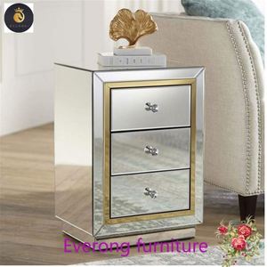 2019 nóng bán sang trọng hiện đại Tủ 3 ngăn kéo kim cương Đè Bẹp gương đầu giường Bàn Cạnh Giường ngủ - Product Image 5