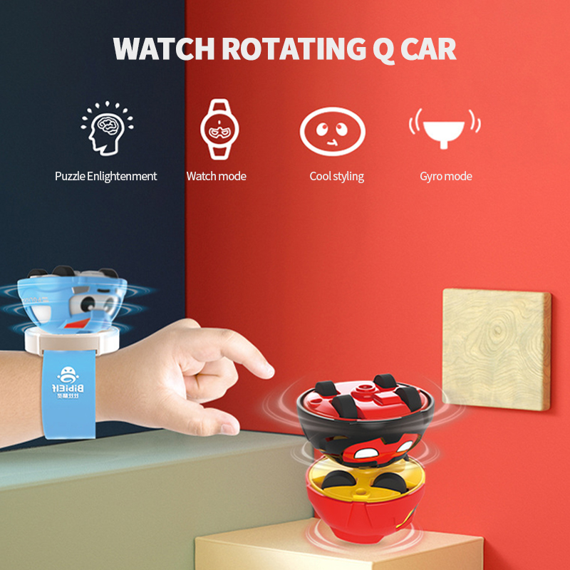 Детский мини-наручные прядильный механизм часы игрушки для От 3 до 9 лет для мальчиков и девочек, прядильный механизм инерционная вращения раздвижные Q автомобиля игрушки набор