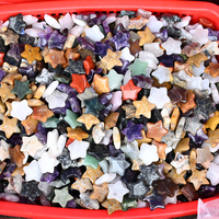 Vente en gros de mini sculptures en cristal naturel, cœurs et étoiles en cristal, vendus au kilo