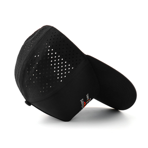 Gorra de béisbol deportiva informal de fábrica BSCI, sombrero perforado de ala más corta de 5 paneles con logotipo bordado personalizado, patrones de frutas Argyle con puntos - Product Image 3