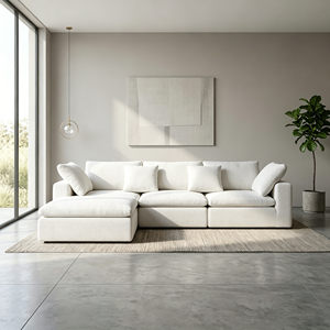 <span class=keywords><strong>Divano</strong></span> Moderno Grande in Tessuto per Soggiorno, Colore Personalizzabile, Arredamento alla Moda - Opzioni Disponibili in Nero o Bianco - Product Image 2