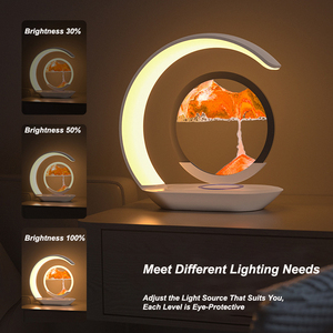 Nuova pittura a sabbia fluente lampada da tavolo ricarica Wireless USB ricarica regalo 3D ornamento a clessidra comodino ambiente LED <span class=keywords><strong>notte</strong></span> 7 camera - Product Image 4