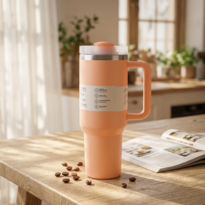 Vaso Térmico Portátil de Acero Inoxidable de 40 oz con Asa, Aislamiento Térmico de 6-12 Horas para Bebidas Frías/Calientes, Ideal para Fiestas - Product Image 1